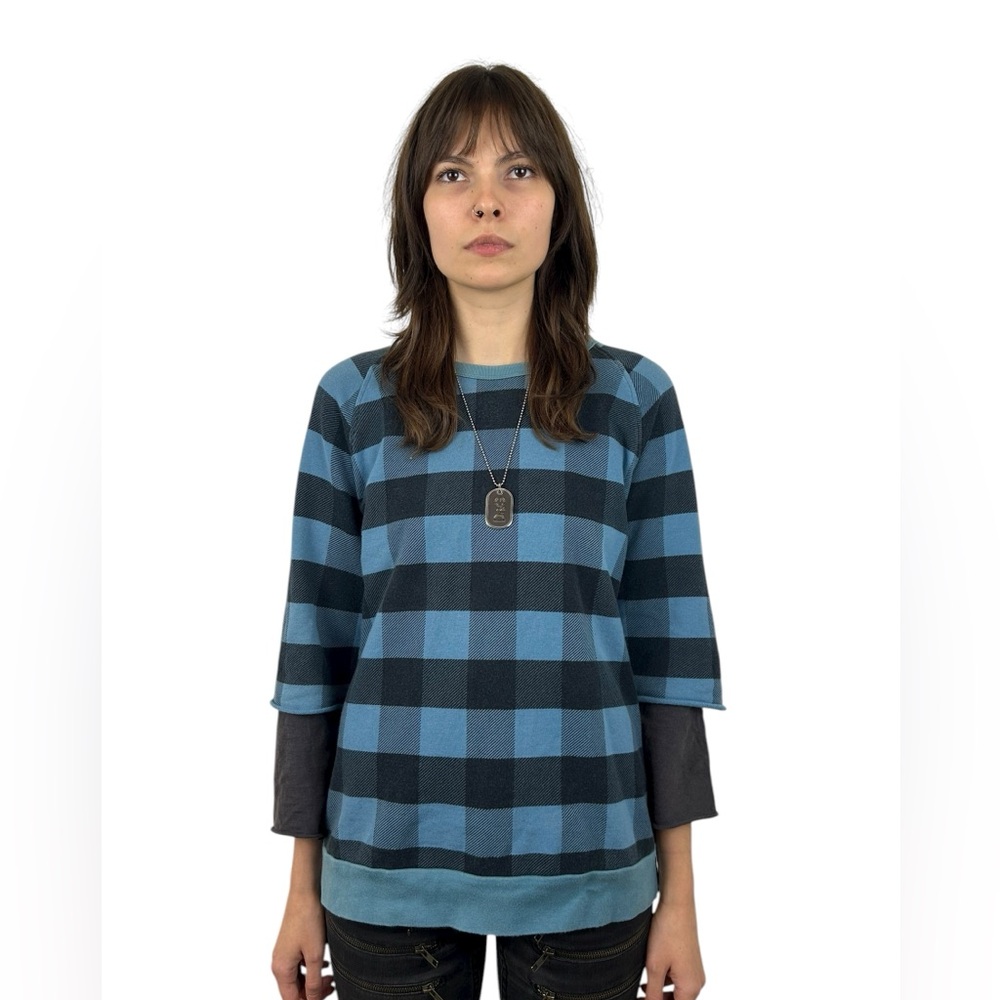 2012AW Undercover Sample 3/4 Sleeve Checkered Sweater (M)